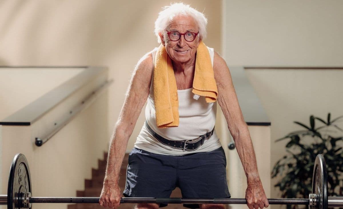 Senior beim Training